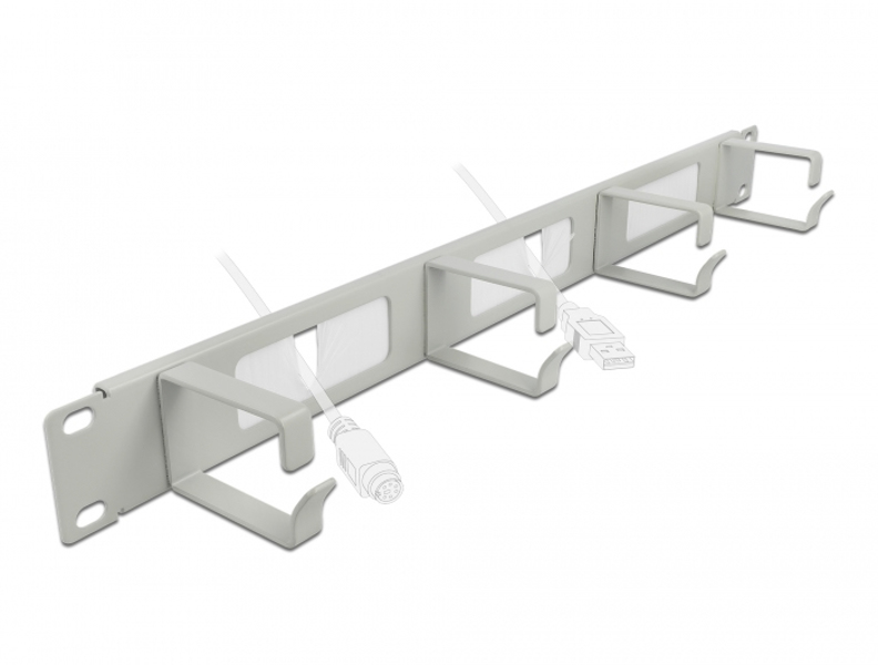 Delock 66543 - Panneau de gestion des câbles - Gris - Métal - 1U - 486 mm - 63 mm