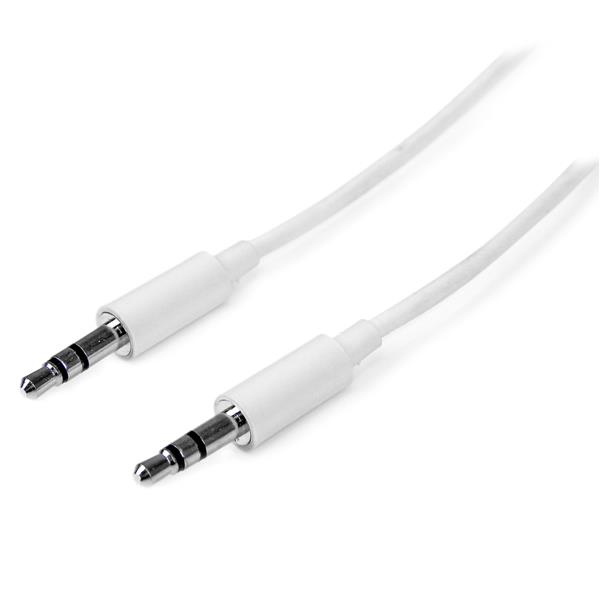 MU3MMMSWH 3m hvit tynn stereolydkabel (3,5 mm) - MU3MMMSWH