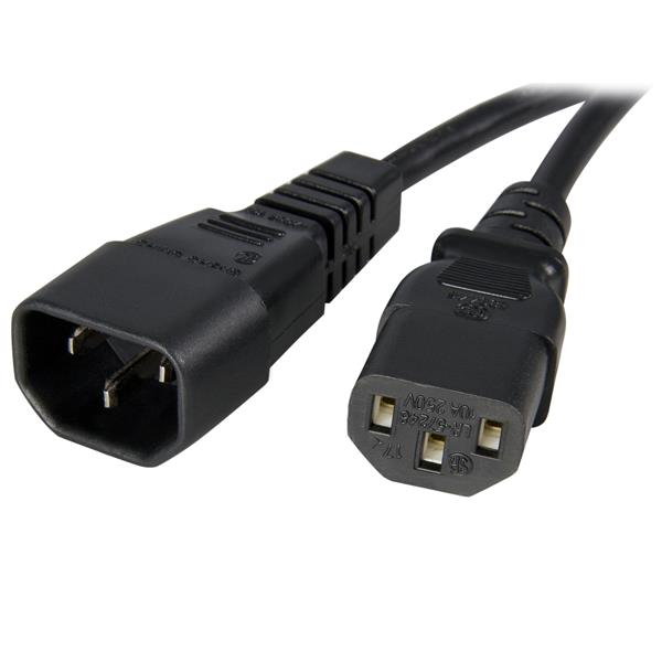 StarTech 1m Standard Computer Power Cord Extension C14 C13 - PXT1001M