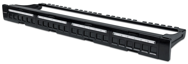 Panneau de brassage - Noir - 1U - 24 ports