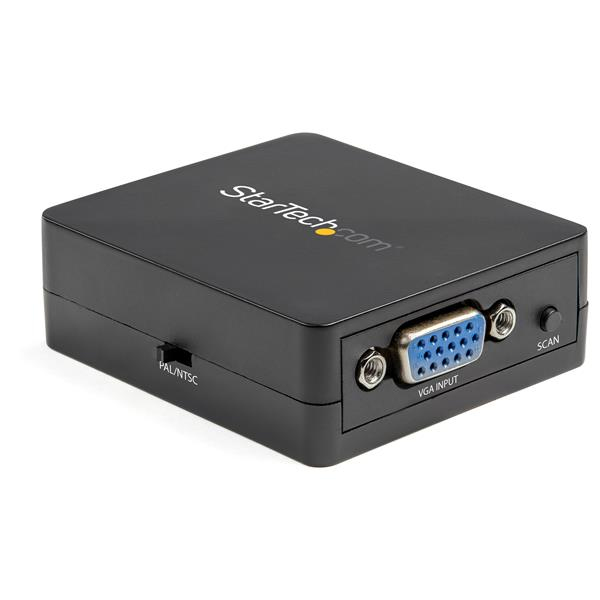 StarTech 1080p VGA to RCA and S-Video Converter - USB Powered - Video Interface Converter - VGA/S-Video/CVBS - HD-15 (VGA) (W) to 4-pin mini-DIN, RCA (W) - Black - active - VGA2VID2