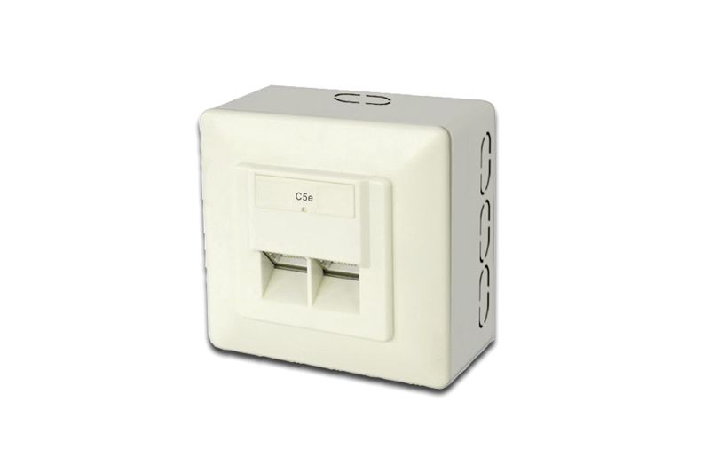 DIGITUS Surface Mount Box 2xRJ45 Cat5e 5-Pack