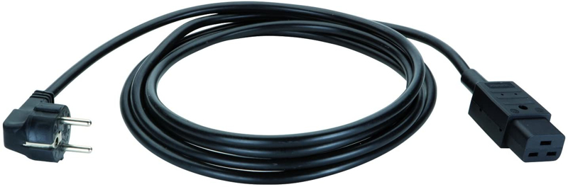 Bachmann Verlängerung H05VV-F 3G1.5mm² sw 1.5m CEE7/7 C19 - Verlängerungskabel (356.1974)