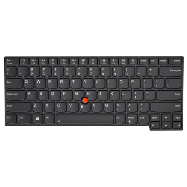 Lenovo - Ersatztastatur Notebook - hinterleuchtet - USA - Svart - FRU - för ThinkPad E480, E490, L380, L380 Yoga, L390, L390 Yoga, L480, T480s, T490 - 01YP309