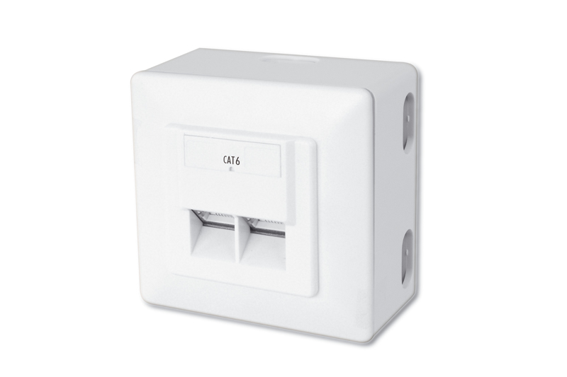 DIGITUS Boîtier de montage en saillie 2xRJ45 Cat6, paquet de 5