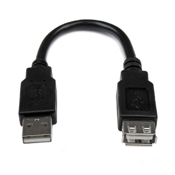 StarTech 6in USB 2.0 Extension Adapter Cable A to A - USBEXTAA6IN