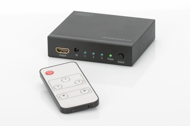 DIGITUS KIND 4K HDMI Share Basic 31 5816000046Remote 3 auf 1 Umschalter autom. oder FB