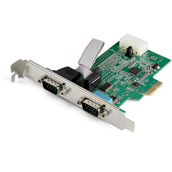 StarTech 2-port PCI Express RS232 Serial Adapter Card, PCIe RS232 Serial Host Controller Card, PCIe to Dual Serial DB9 COM Port Card, 16950 UART, Expansion Card, Windows, macOS, Linux - Full/Low-Profile (PEX2S953) - Serial Adapter - PCIe - RS-232 x - PEX2S953