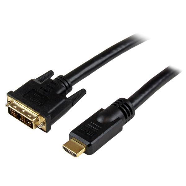 StarTech.com 15m HDMI® to DIV-D Cable – M/M - 15 m - HDMI - DVI-D - Gold - Black - Male/Male