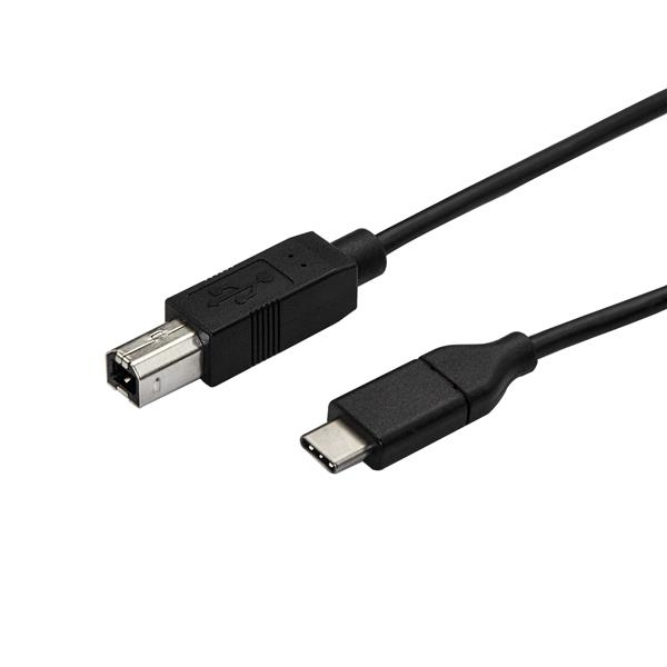StarTech USB-C to USB-B Printer Cable - M/M - 0.5 m - USB 2.0 - 0.5 m - USB C - USB B - USB 2.0 - 480 Mbit/s - Black - USB2CB50CM