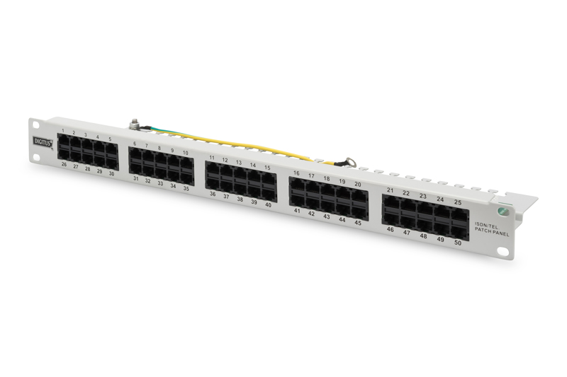 DIGITUS Cat3 ISDN patchpanel 50-portars RJ45 - DN-91350-1