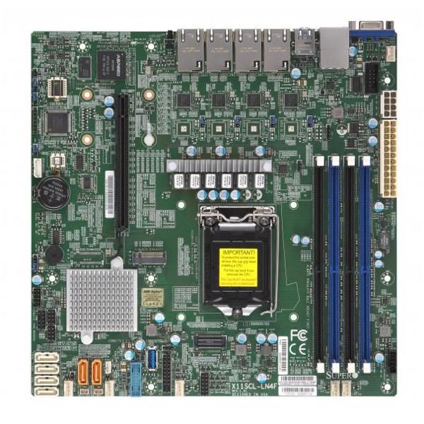 SuperMicro X11SCL-LN4F - Motherboard - micro ATX - LGA1151 Socket - C242 - MBD-X11SCL-LN4F-B