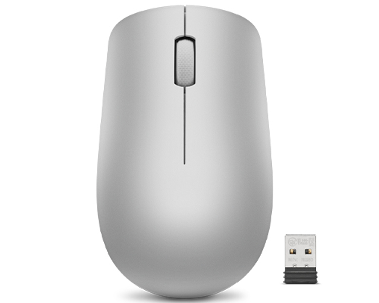 Lenovo 530 - Ambidextrous - Optical - RF Wireless - 1200 DPI - Grey - Platinum