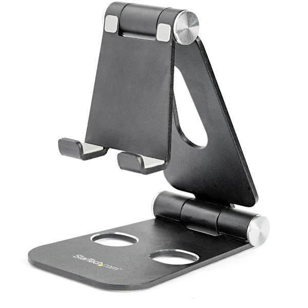 StarTech Phone and Tablet Stand - Foldable Universal Mobile Device Holder - Smartphones/Tablets - Adjustable Cell Phone Stand for Desk - Desk stand for cell phone, tablet - up to 33.00cm (13") - Black - USPTLSTNDB