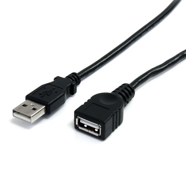 StarTech 6ft Black USB 2.0 Extension Cable A to A - USBEXTAA6BK