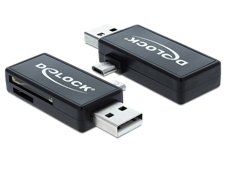 Delock Micro USB OTG Card Reader + USB A male - 91731