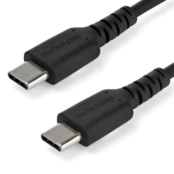 StarTech 2m USB C Charging Cable - Durable Fast Charge & Sync USB 3.1 Type C to C Charger Cord - TPE Jacket Aramid Fiber M/M 60W Black - USB Type C cable - 2 m - RUSB2CC2MB