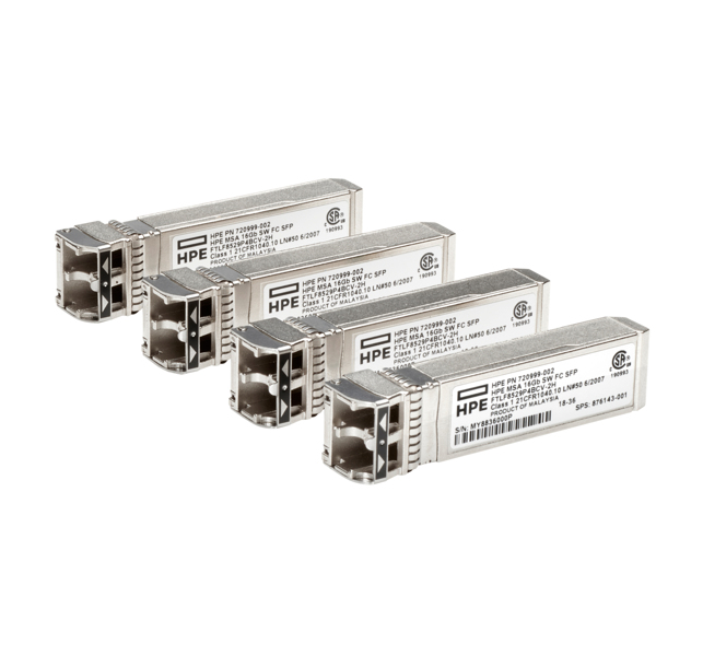 Émetteur-récepteur fibre optique HPE MSA SFP+ 16 Gb SW FC SFP, lot de 4