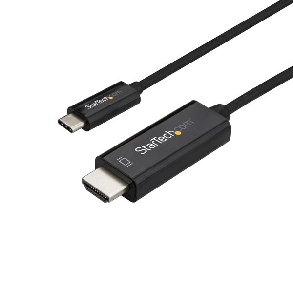 StarTech 10ft (3m) USB C to HDMI Cable, 4K 60Hz USB Type C to HDMI 2.0 Video Adapter Cable, Thunderbolt 3 Compatible, Laptop to HDMI Monitor/Display, DP 1.2 Alt Mode HBR2 Cable, Black - 4K USB-C Video Cable (CDP2HD3MBNL) - Adapter cable - HDMI / USB - - CDP2HD3MBNL