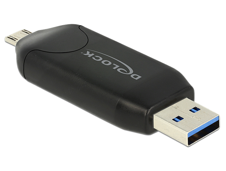 Delock Micro USB OTG Card Reader + USB 3.0 A male - 91734
