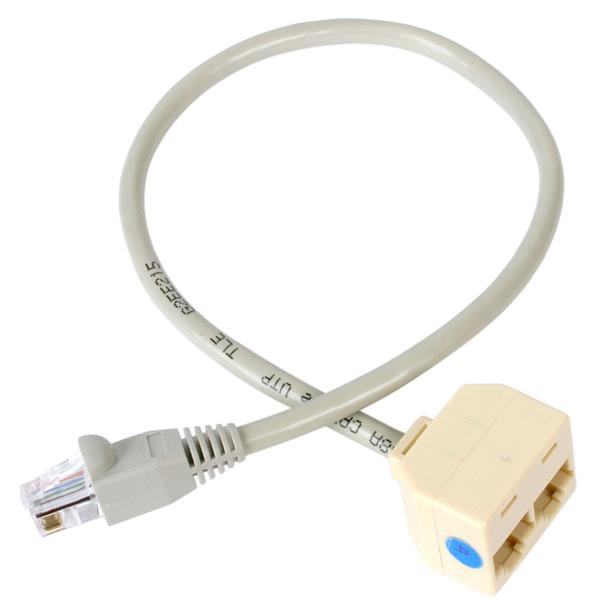 StarTech 2 to 1 RJ45 10/100 Mbit/s splitter cable adapter - St/Bu - network splitter - RJ-45 (M) to RJ-45 (W) - RJ45SPLITTER