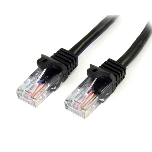 StarTech Cat5e Ethernet Patch Cable with Snagless RJ45 Connectors - 7 m - Black - 7 m - Cat5e - U/UTP (UTP) - RJ-45 - RJ-45 - Black - 45PAT7MBK