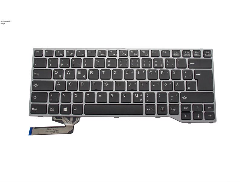 Fujitsu CP629211-04 German Keyboard Backlight Gray