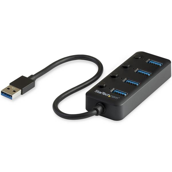 4 Port USB 3.0 Hub 4x USB Type-A On/Off - HB30A4AIB