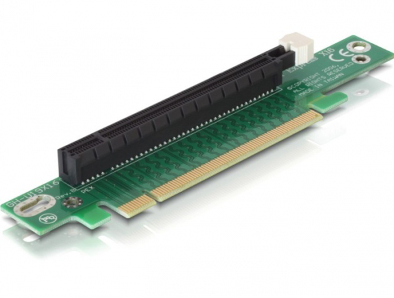 Delock riser card PCIe x16 > x16 90° left angled - 89105