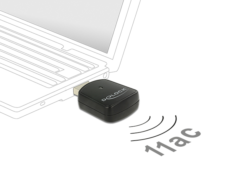 Delock 12502 - Sans fil - USB - WLAN - Wi-Fi 5