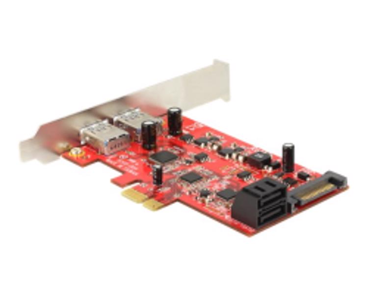 Delock PCIe-kort > 2 x external USB 3.0 + 2 x internal SATA - 89389