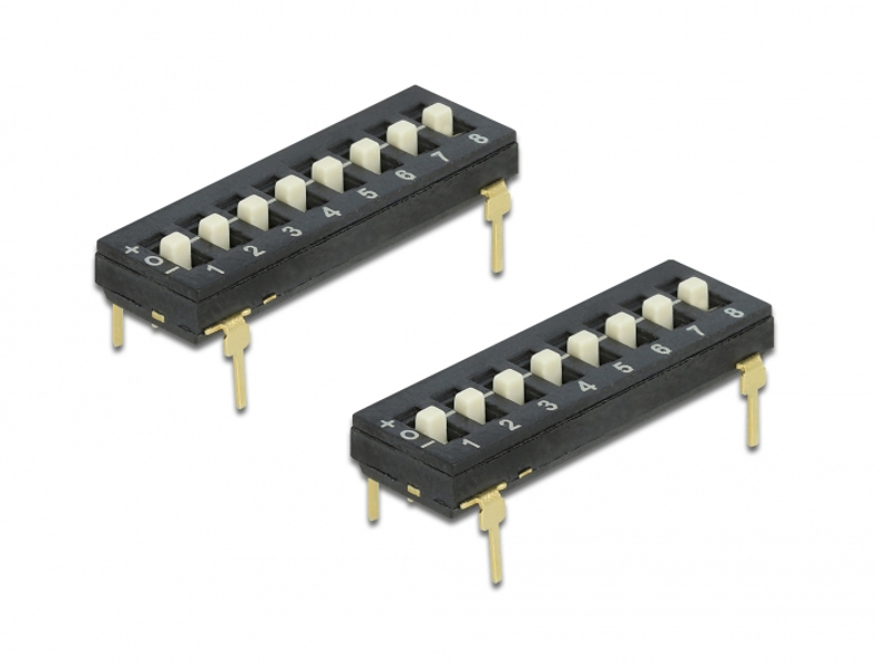 Delock DIP switch tri-state 8-digit 2.54 mm pitch THT vertical - 66306
