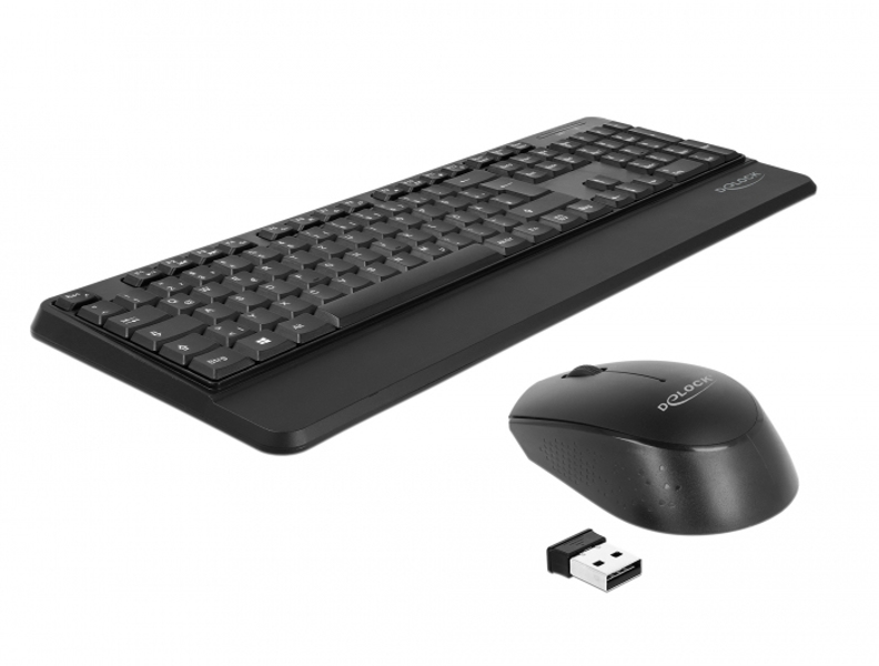 Delock USB keyboard and mouse set 2.4 GHz wireless - 12674