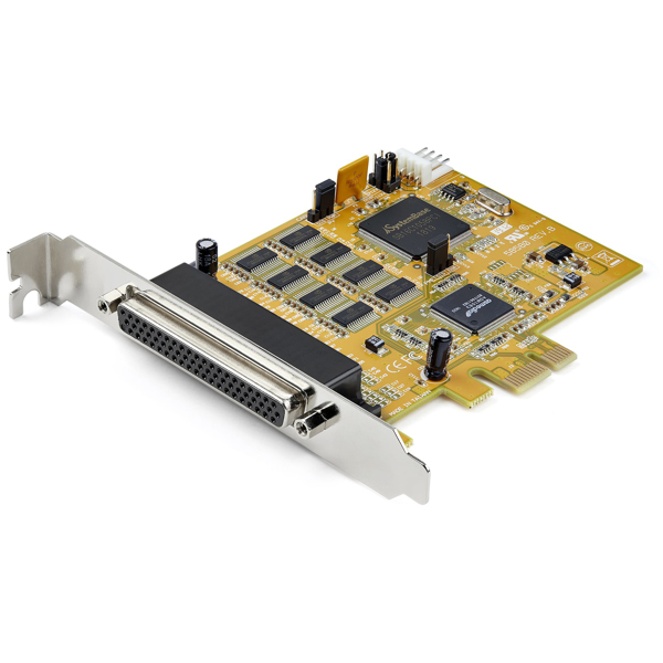StarTech 8 Port PCI Express Card - PCIe RS232 Expansion Card - 16C1050 UART - Windows & Linux (PEX8S1050) - Serial Adapter - PCIe - RS-232 x 8 - Yellow - PEX8S1050