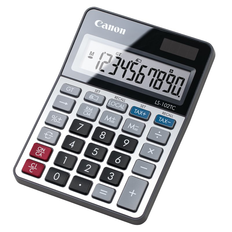 Canon LS-102 TC - Ordinateur de bureau - Basique - 10 chiffres - Batterie/Solaire - Noir - Métallique