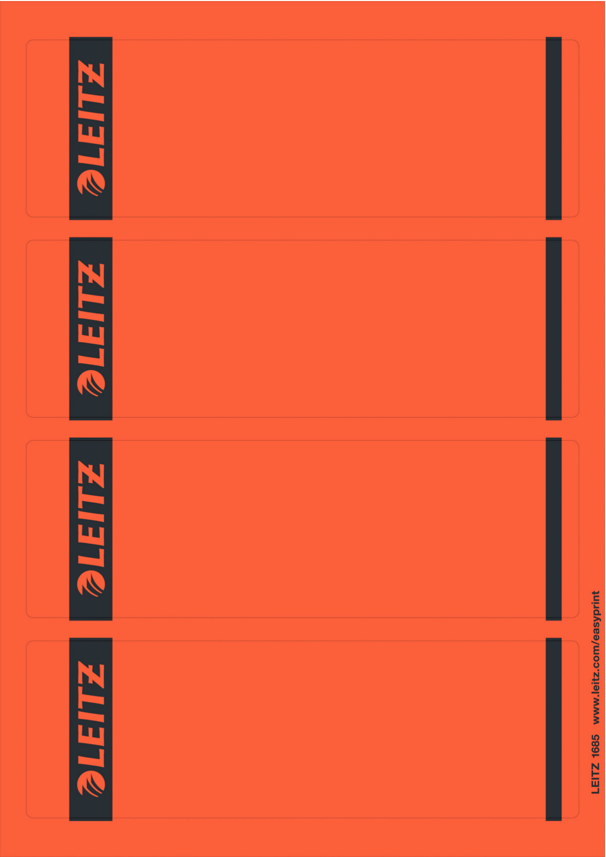 Esselte Leitz PC printable Spine Labels for standard lever arch files - Red - Rectangle - Ring binder - Paper - 80 g/m² - 61 mm