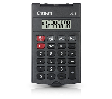 Canon AS-8 - Pocket - Écran - 8 chiffres - Écran inclinable - Batterie - Gris