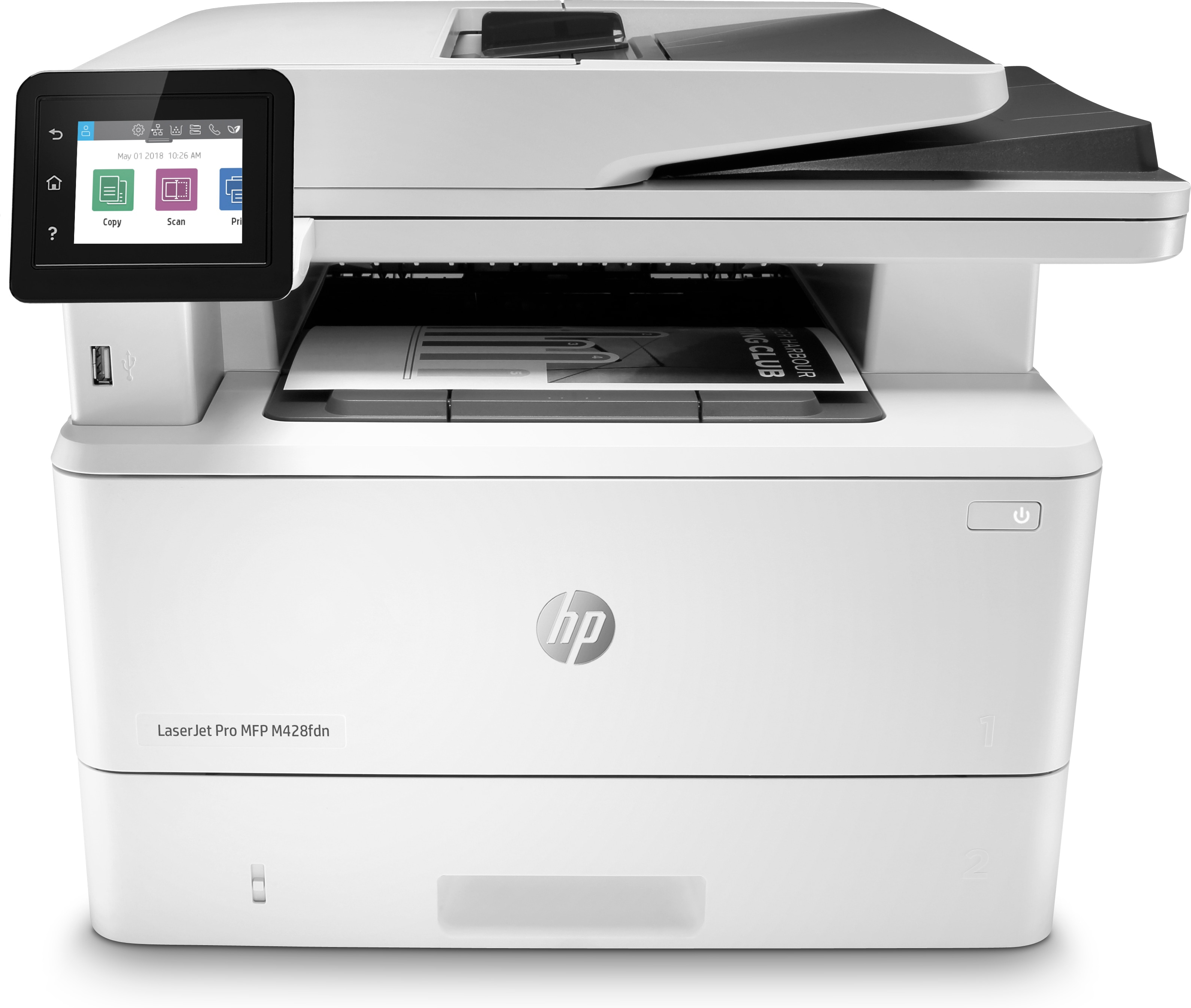 HP LaserJet Pro MFP M428fdn - Print - Copy - Scan - Fax - Email - Scan to email; Two-sided scanning - Laser - Mono printing - 1200 x 1200 DPI - A4 - Direct printing - Grey - White - W1A29A#B19