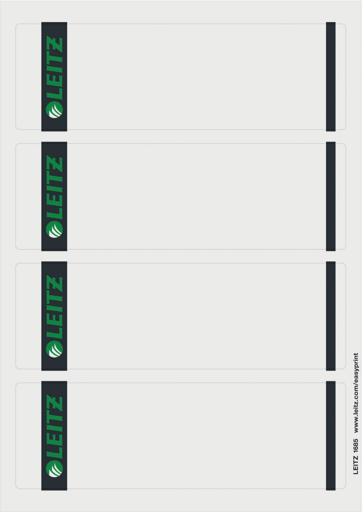 Esselte Leitz PC printable Spine Labels for standard lever arch files - Grey - Rectangle - Ring binder - Paper - 80 g/m² - 61 mm