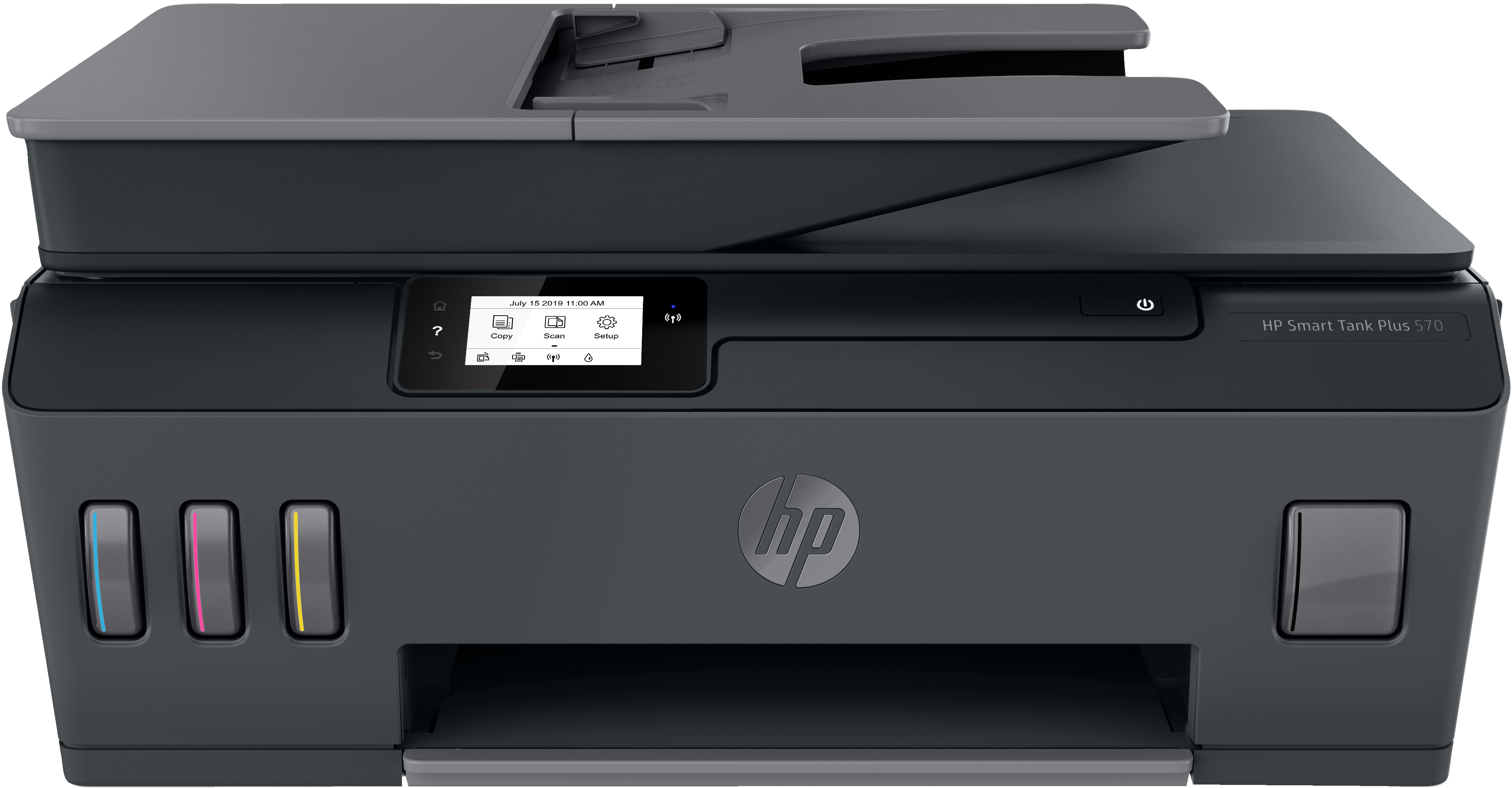 HP Smart Tank Plus 570 Wireless All-in-One - Print - Scan - Copy - ADF - Wireless - Scan to PDF - Thermal inkjet - Colour printing - 4800 x 1200 DPI - A4 - Direct printing - Black - Grey - 5HX14A#BHC
