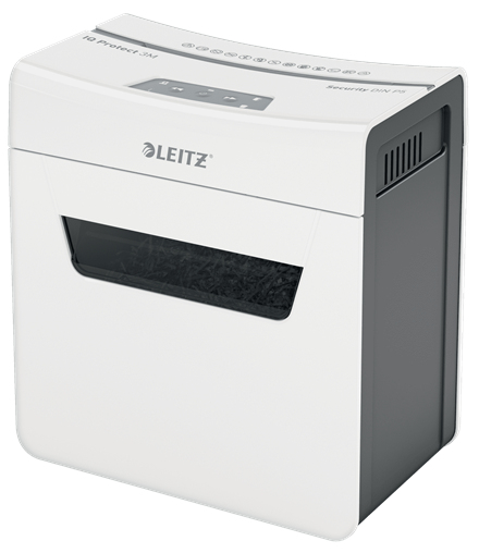 Esselte Leitz IQ Protect Premium Paper Shredder 3M P5 - Micro-cut shredding - 10 L - Touch - 3 sheets - P-5 - Grey - White - 80930000