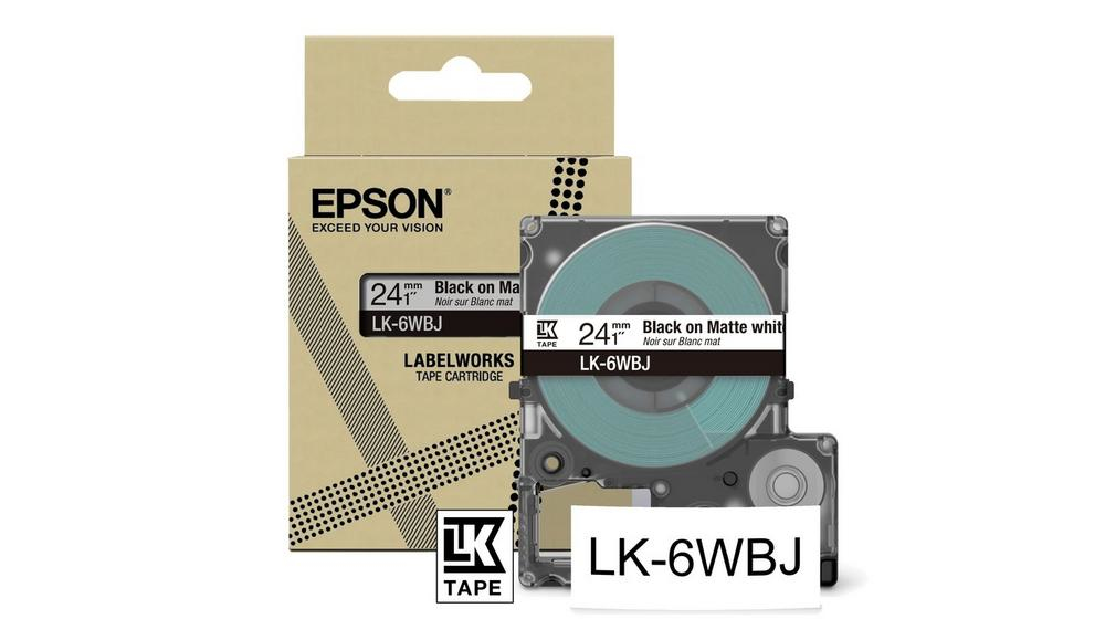 Epson LK-6WBJ - Noir - Blanc - Transfert thermique - Mat - 2,4 cm