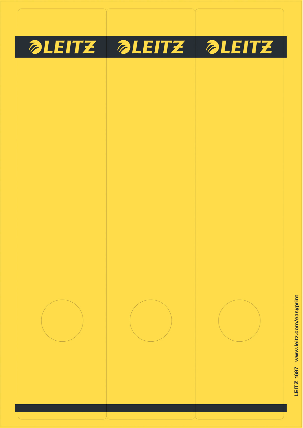Esselte Leitz 16870015 - Yellow - Rectangle - Ring binder - Paper - 80 g/m² - 61 mm