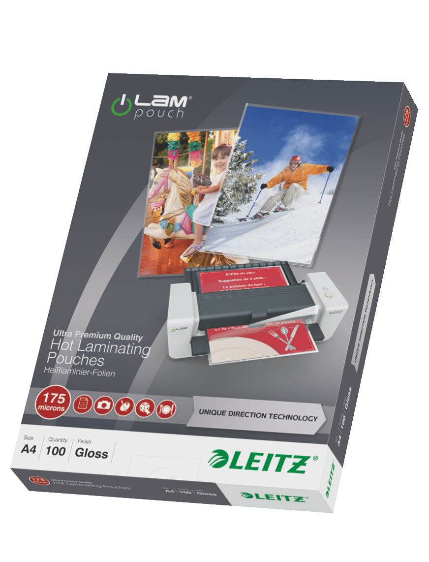Esselte Leitz 74830000 - Transparent - Glossy - A4 - 0.175 mm - 222 mm - 40 mm