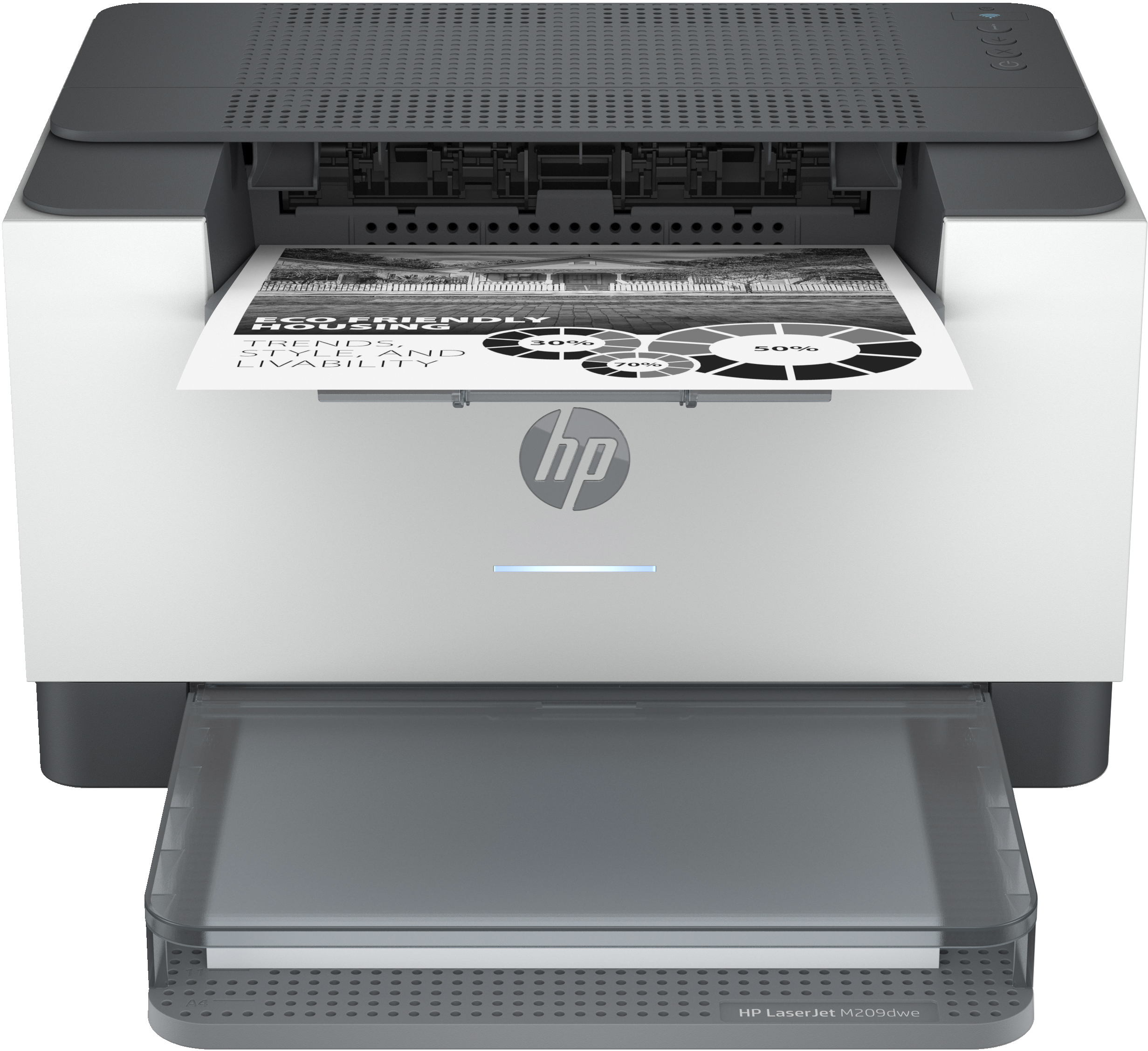 HP LaserJet M209dwe Printer - Black and white - Printer for Small office - Print - Wireless; +; Instant Ink eligible; Two-sided printing; JetIntelligence cartridge - Laser - 600 x 600 DPI - A4 - 29 ppm - Duplex printing - White - 6GW62E#B19
