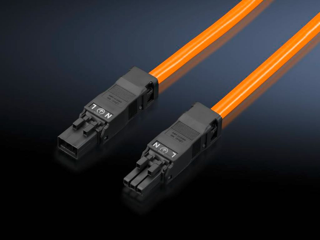 Rittal Connection cable for continuous line 3-pole 100-240 VL 1000 mm UL Orange - 2500530