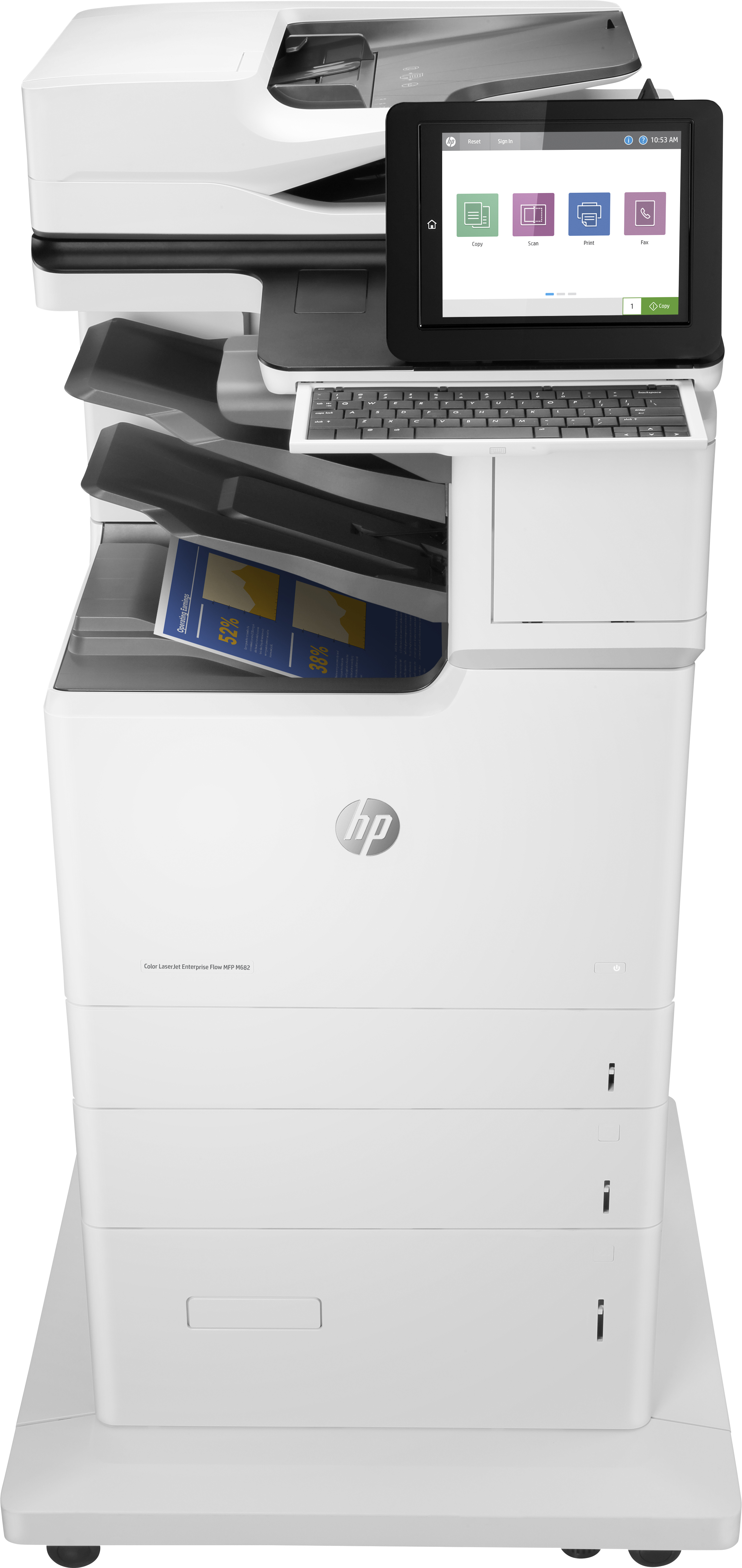 HP Color LaserJet Enterprise Flow MFP M682z Laser/Led Fax - Colored - 56 ppm - Bluetooth, USB 2.0 RJ-45 - J8A17A#B19