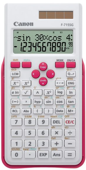 Canon F-715SG - Pocket - Scientific - 12 chiffres - 2 lignes - Batterie/Solaire - Rose - Blanc