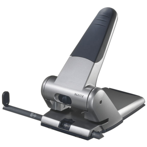 Esselte Leitz Heavy Duty Hole Punch 5180 - 65 sheets - Silver - 8 cm - 1 kg - 220 x 100 x 130 mm