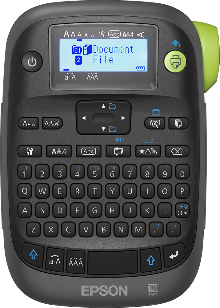 Epson LabelWorks LW-K400 - QWERTZ - Transfert thermique - 180 x 180 DPI - 6 mm/sec - AA - Noir - Vert - Gris